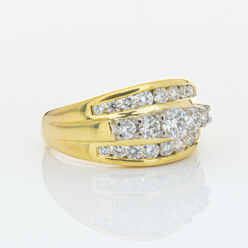 Deja Vu 18ct Yellow Gold 1.07ct Diamond Cluster Ring - Ring - Walker & Hall