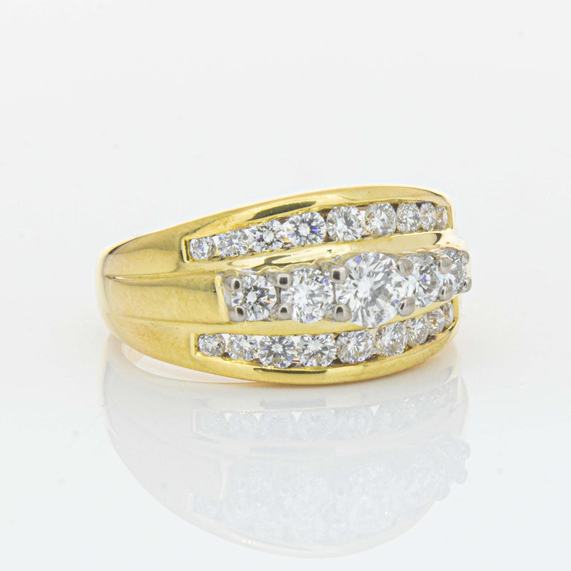 Deja Vu 18ct Yellow Gold 1.07ct Diamond Cluster Ring - Ring - Walker & Hall