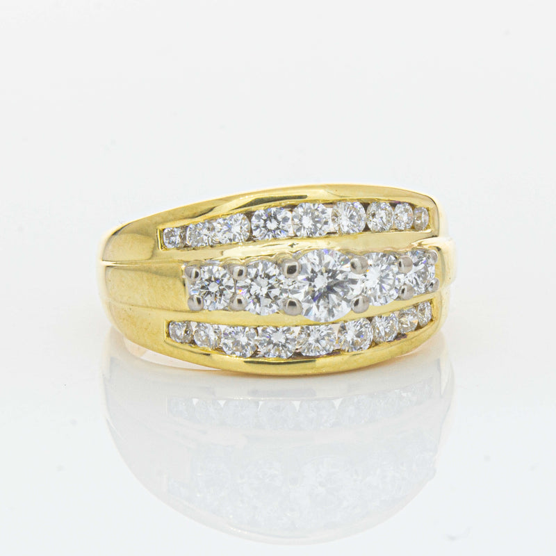 Deja Vu 18ct Yellow Gold 1.07ct Diamond Cluster Ring - Ring - Walker & Hall