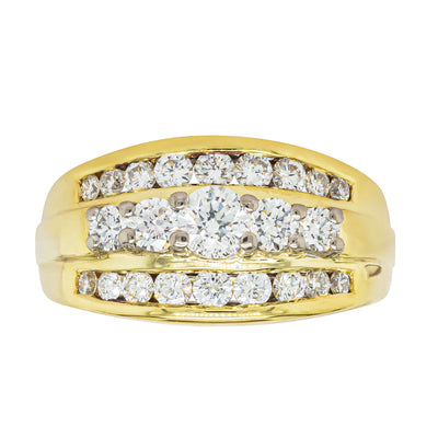 Deja Vu 18ct Yellow Gold 1.07ct Diamond Cluster Ring - Ring - Walker & Hall