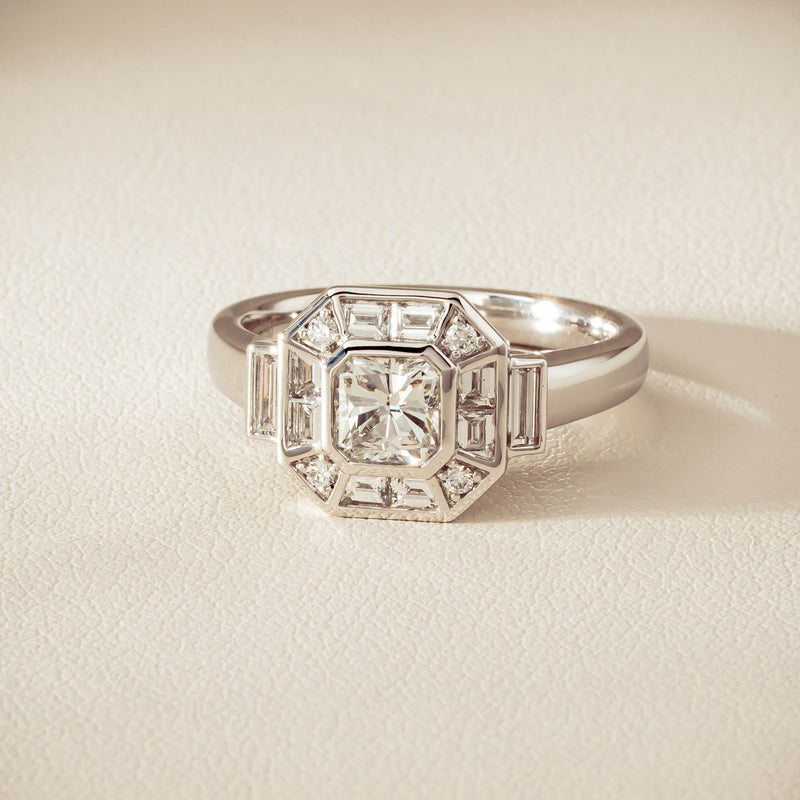 18ct White Gold .75ct Reclaimed Diamond Magritte Ring - Ring - Walker & Hall