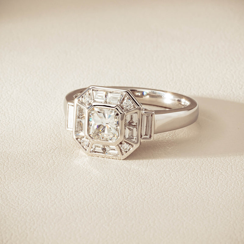 18ct White Gold .75ct Reclaimed Diamond Magritte Ring - Ring - Walker & Hall