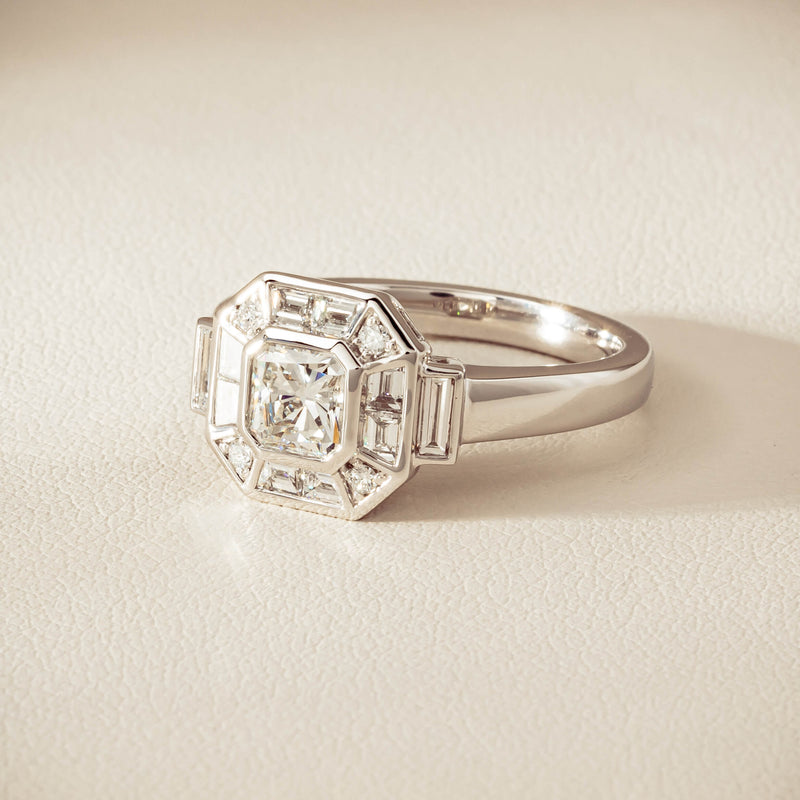 18ct White Gold .75ct Reclaimed Diamond Magritte Ring - Ring - Walker & Hall