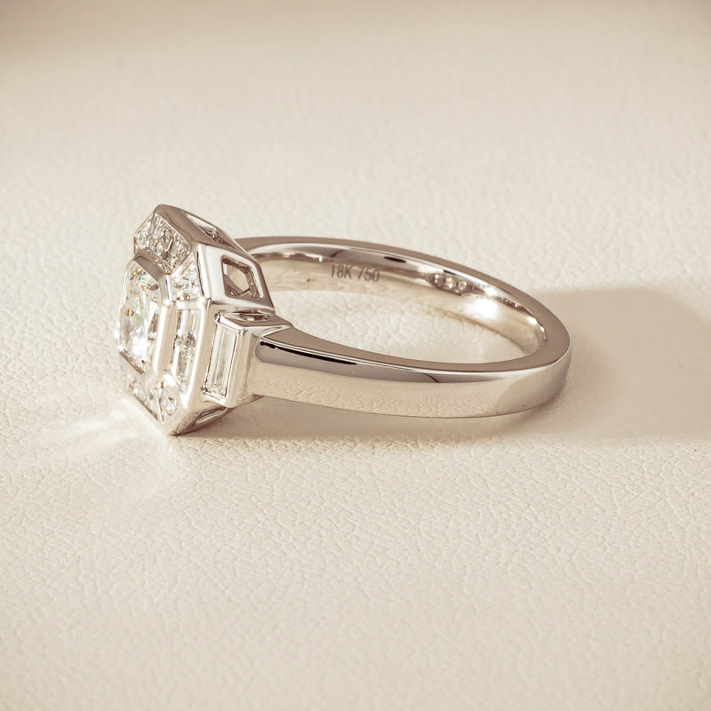 18ct White Gold .75ct Reclaimed Diamond Magritte Ring - Ring - Walker & Hall