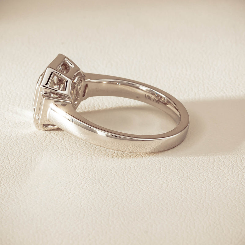 18ct White Gold .75ct Reclaimed Diamond Magritte Ring - Ring - Walker & Hall