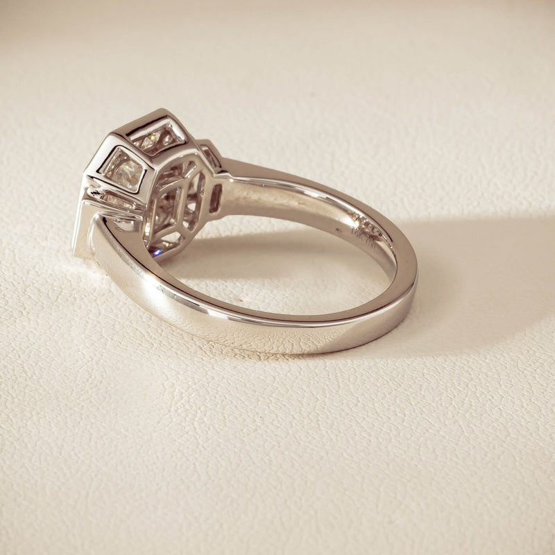 18ct White Gold .75ct Reclaimed Diamond Magritte Ring - Ring - Walker & Hall