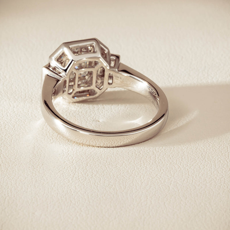 18ct White Gold .75ct Reclaimed Diamond Magritte Ring - Ring - Walker & Hall