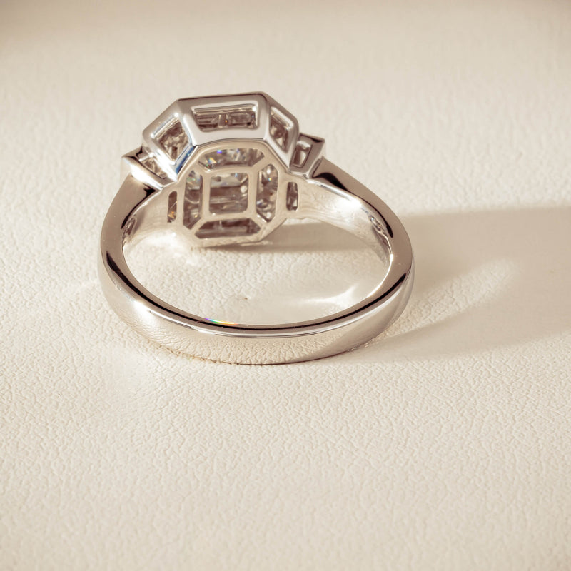 18ct White Gold .75ct Reclaimed Diamond Magritte Ring - Ring - Walker & Hall