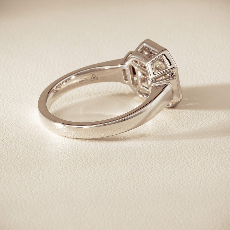 18ct White Gold .75ct Reclaimed Diamond Magritte Ring - Ring - Walker & Hall