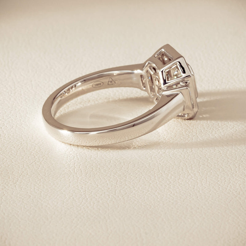 18ct White Gold .75ct Reclaimed Diamond Magritte Ring - Ring - Walker & Hall