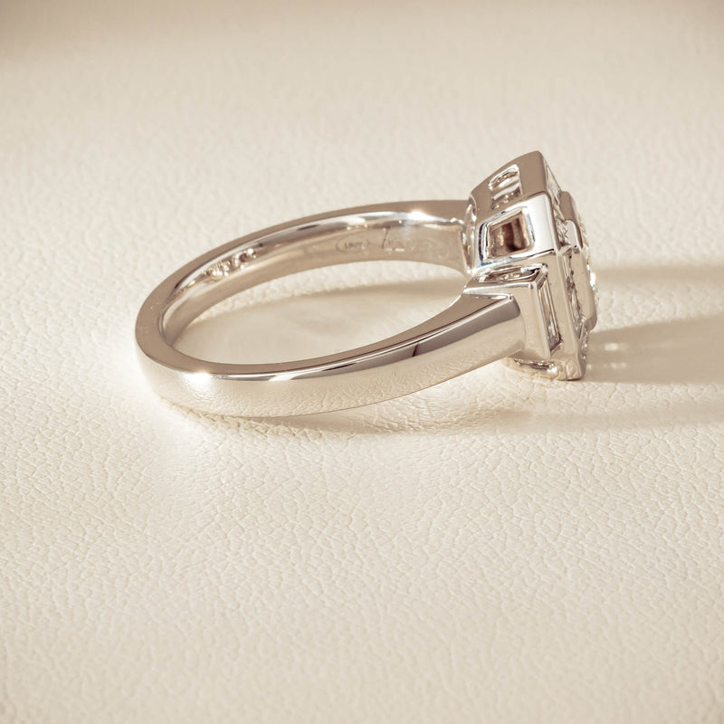 18ct White Gold .75ct Reclaimed Diamond Magritte Ring - Ring - Walker & Hall