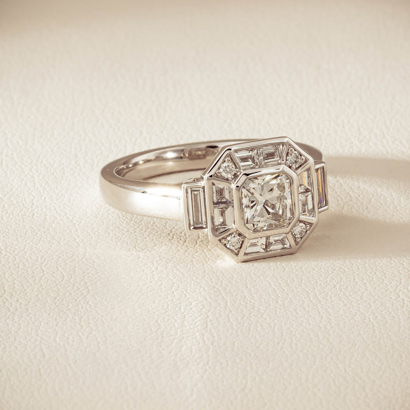 18ct White Gold .75ct Reclaimed Diamond Magritte Ring - Ring - Walker & Hall