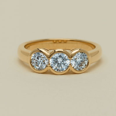 18ct Yellow Gold 1.17ct Diamond Three-Stone Natalia Ring - Ring - Walker & Hall