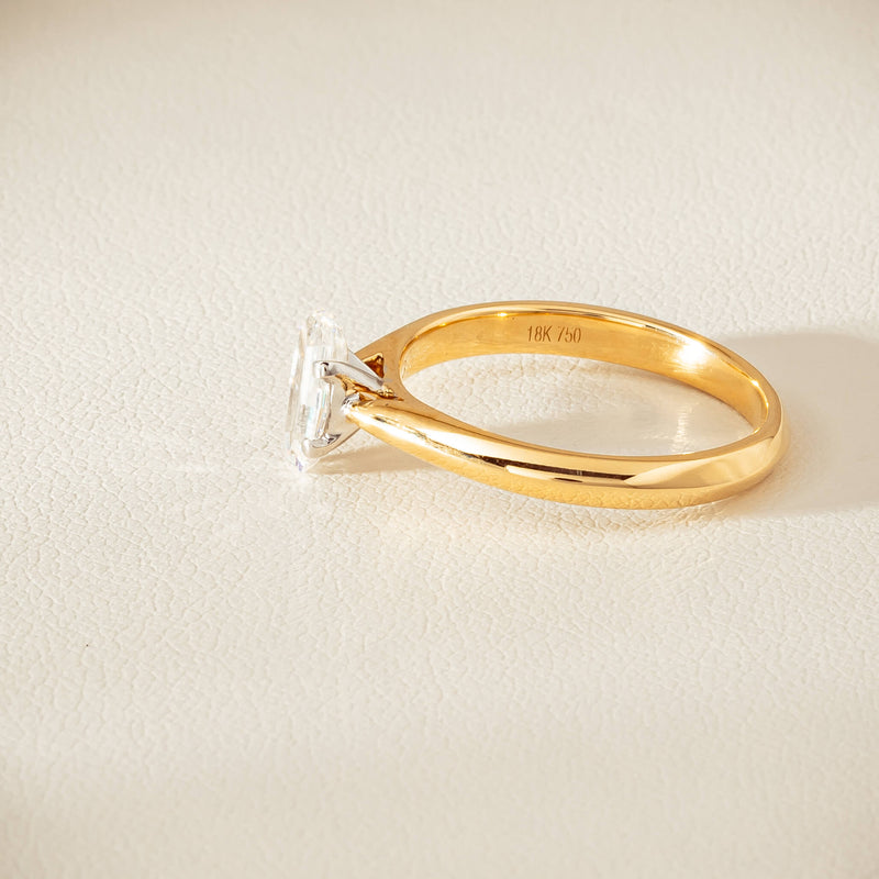 18ct Yellow Gold .70ct Modified Oval Diamond Venetian Ring - Ring - Walker & Hall