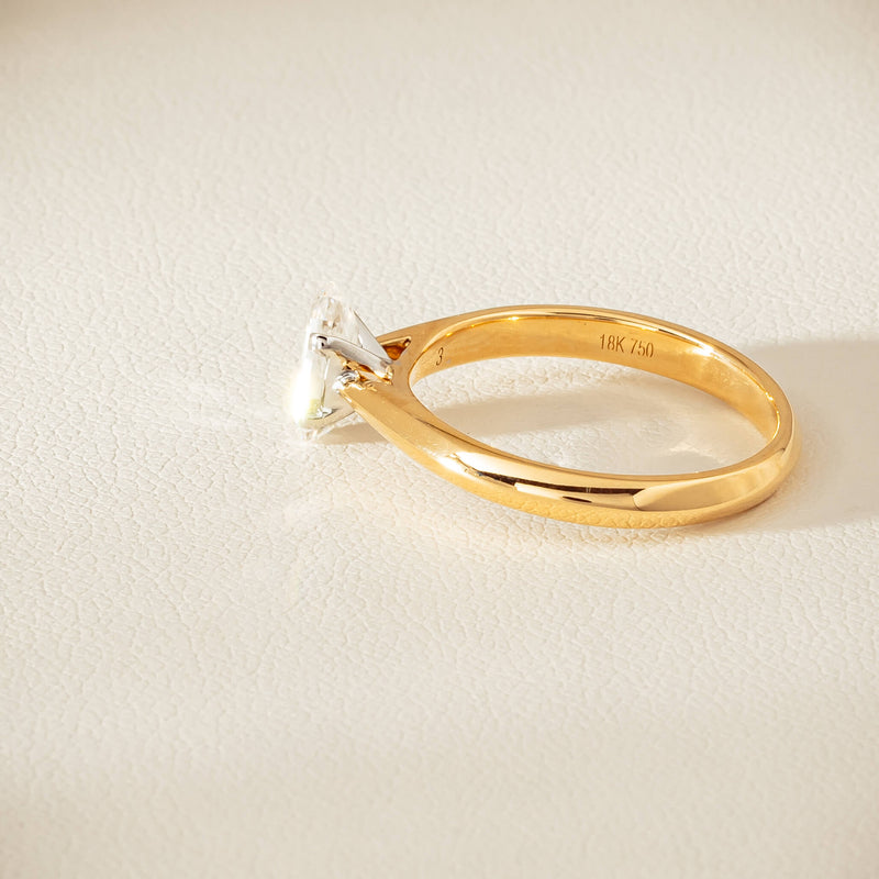 18ct Yellow Gold .70ct Modified Oval Diamond Venetian Ring - Ring - Walker & Hall