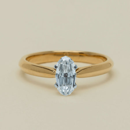 18ct Yellow Gold .70ct Modified Oval Diamond Venetian Ring - Ring - Walker & Hall