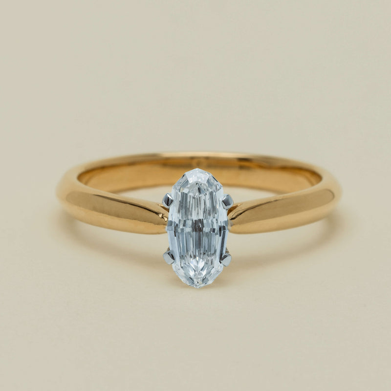 18ct Yellow Gold .70ct Modified Oval Diamond Venetian Ring - Ring - Walker & Hall