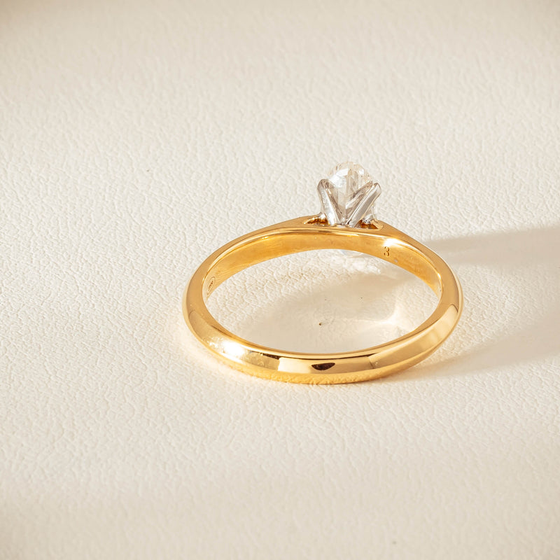 18ct Yellow Gold .70ct Modified Oval Diamond Venetian Ring - Ring - Walker & Hall