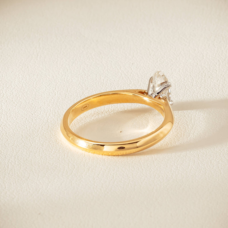 18ct Yellow Gold .70ct Modified Oval Diamond Venetian Ring - Ring - Walker & Hall