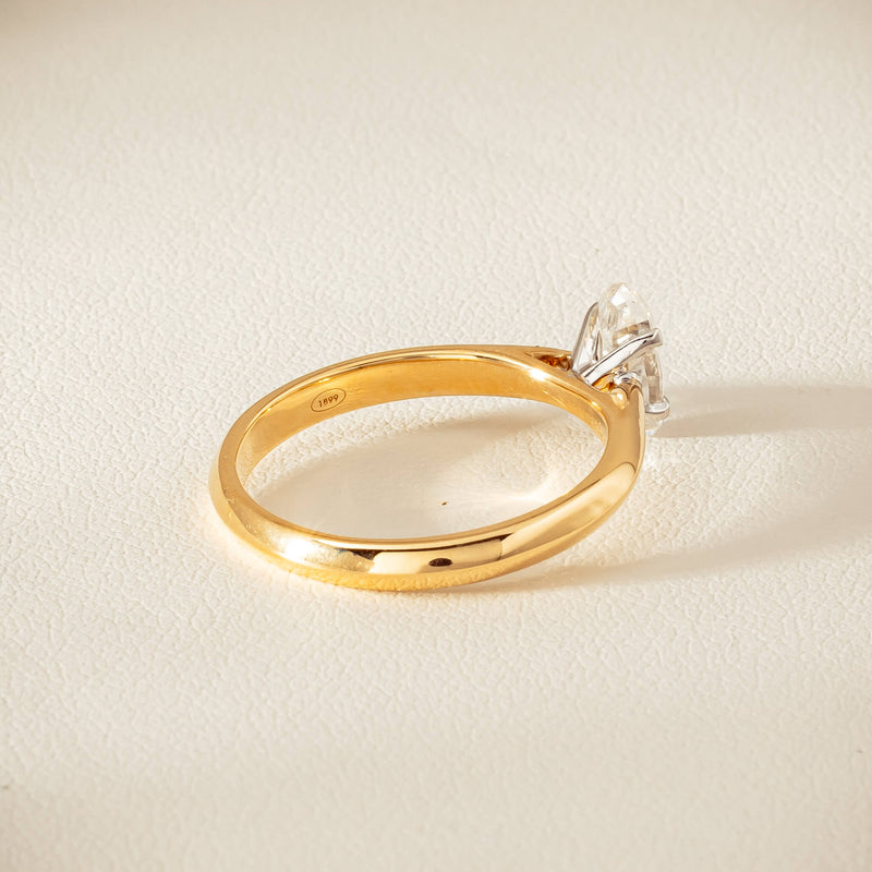 18ct Yellow Gold .70ct Modified Oval Diamond Venetian Ring - Ring - Walker & Hall