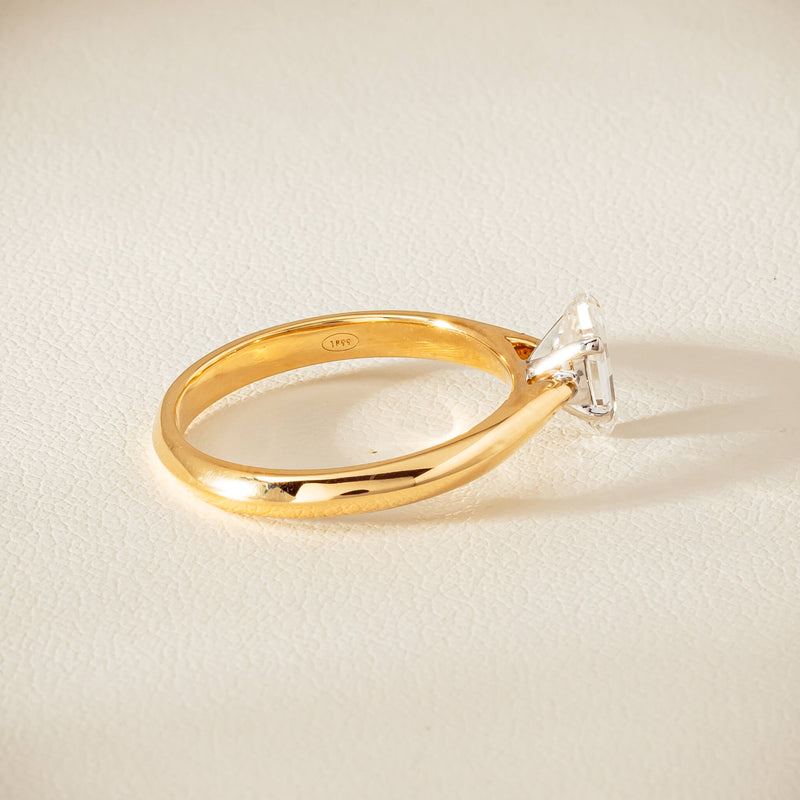 18ct Yellow Gold .70ct Modified Oval Diamond Venetian Ring - Ring - Walker & Hall