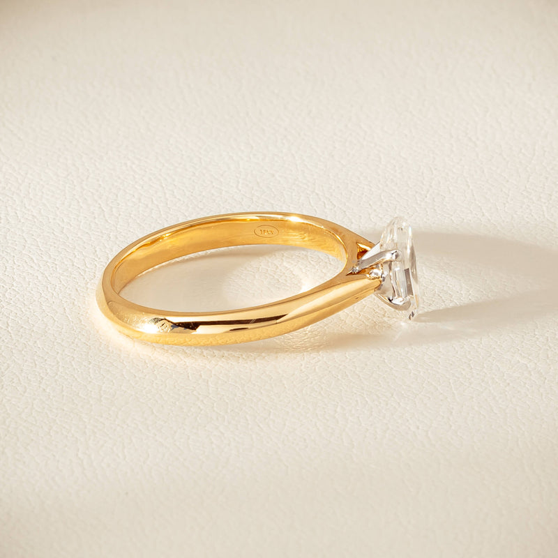 18ct Yellow Gold .70ct Modified Oval Diamond Venetian Ring - Ring - Walker & Hall