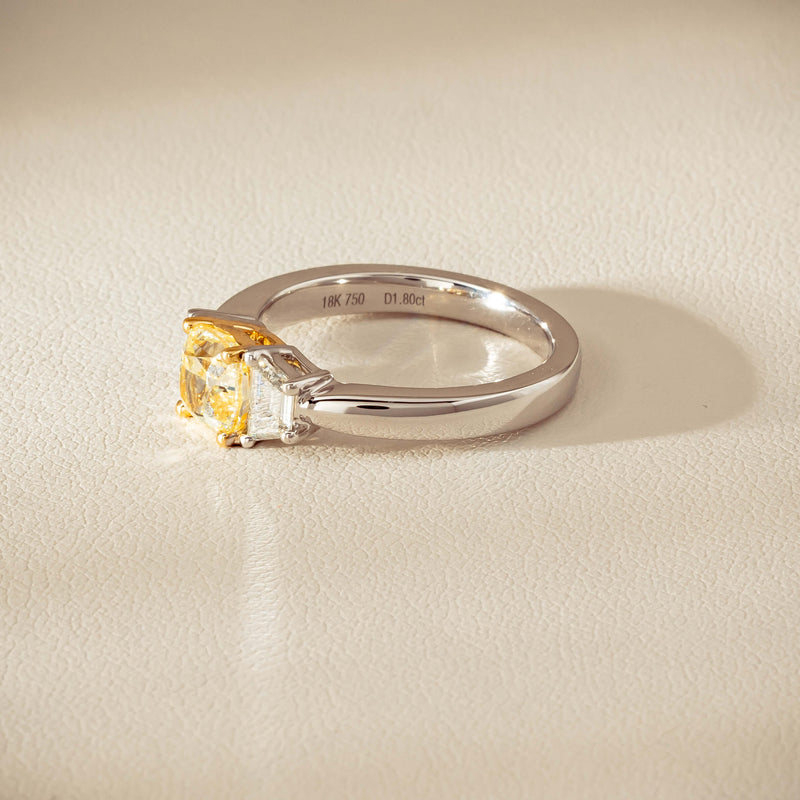 18ct White Gold 1.32ct Fancy Diamond Three-Stone Ring - Ring - Walker & Hall