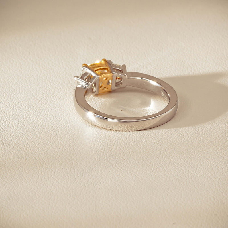 18ct White Gold 1.32ct Fancy Diamond Three-Stone Ring - Ring - Walker & Hall