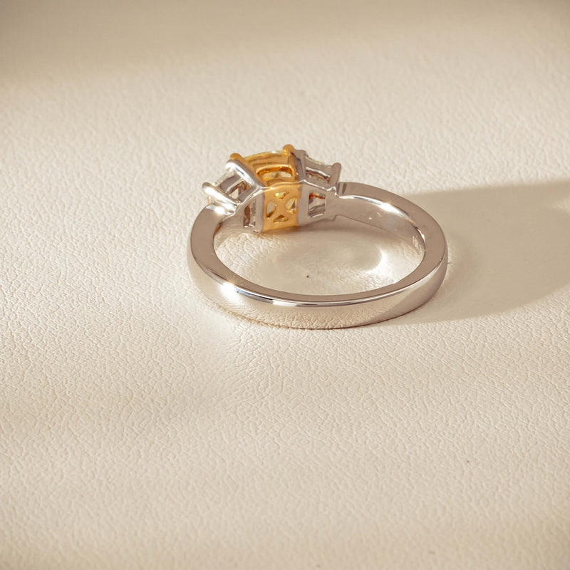 18ct White Gold 1.32ct Fancy Diamond Three-Stone Ring - Ring - Walker & Hall