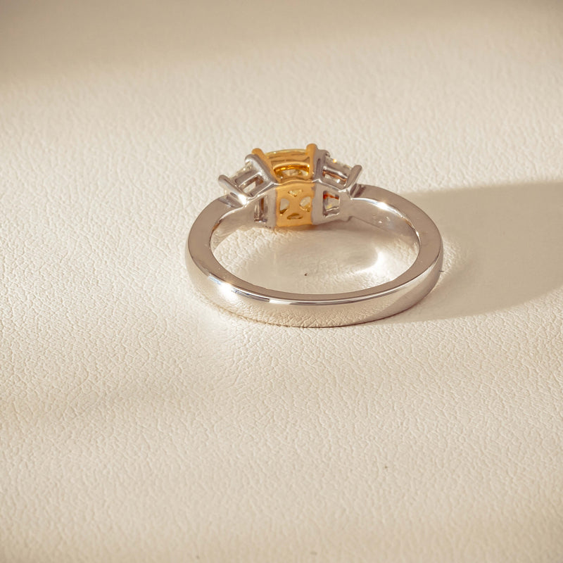 18ct White Gold 1.32ct Fancy Diamond Three-Stone Ring - Ring - Walker & Hall