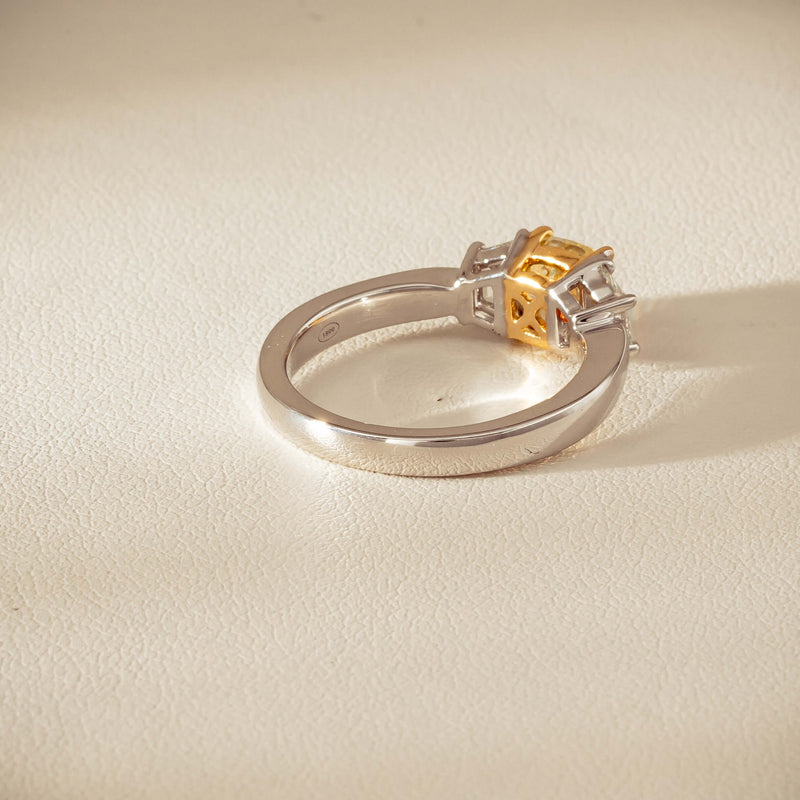 18ct White Gold 1.32ct Fancy Diamond Three-Stone Ring - Ring - Walker & Hall