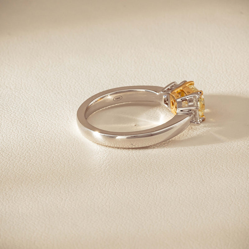 18ct White Gold 1.32ct Fancy Diamond Three-Stone Ring - Ring - Walker & Hall