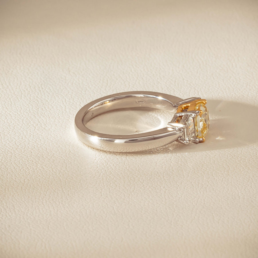 18ct White Gold 1.32ct Fancy Diamond Three-Stone Ring - Ring - Walker & Hall