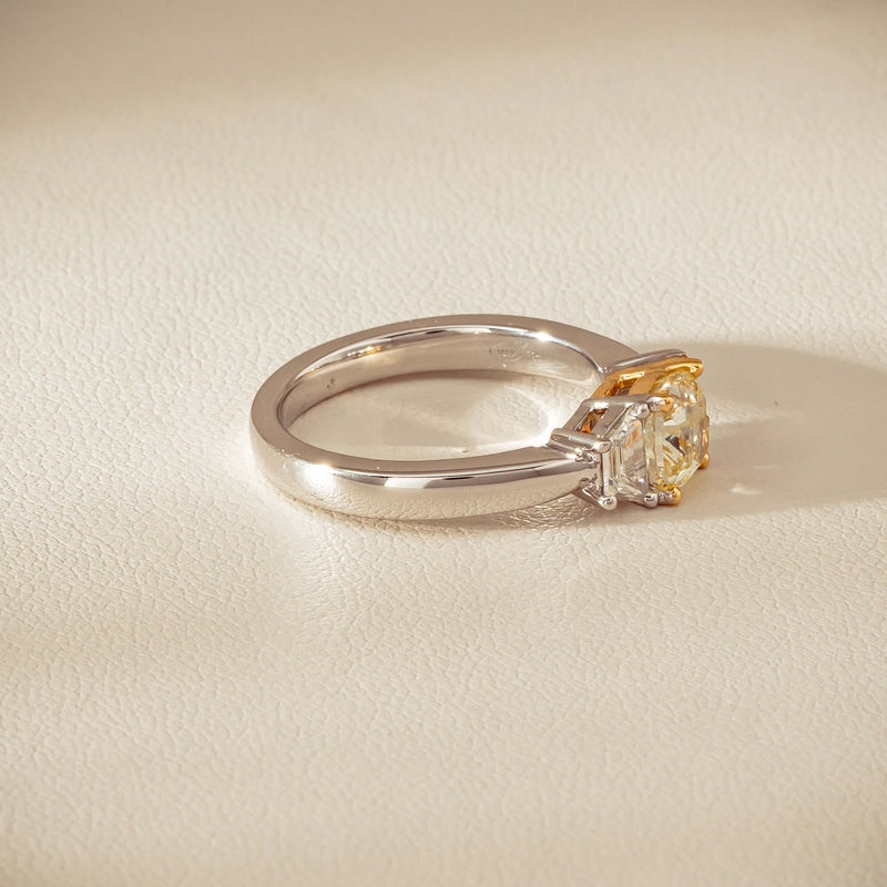 18ct White Gold 1.32ct Fancy Diamond Three-Stone Ring - Ring - Walker & Hall