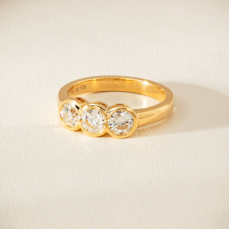 18ct Yellow Gold 1.17ct Diamond Three-Stone Natalia Ring - Ring - Walker & Hall