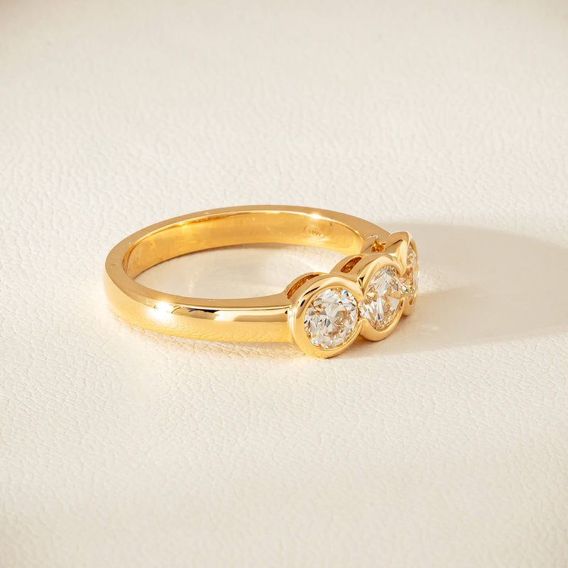 18ct Yellow Gold 1.17ct Diamond Three-Stone Natalia Ring - Ring - Walker & Hall