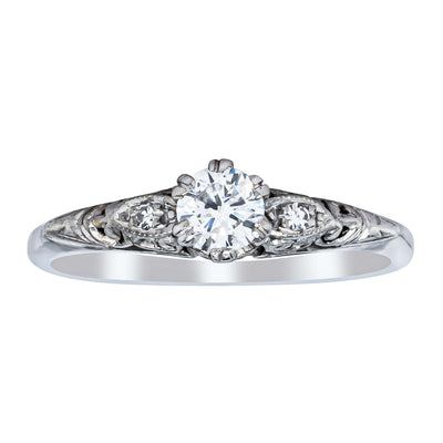 Deja Vu 18ct White Gold .33ct Diamond Three-Stone Ring - Ring - Walker & Hall