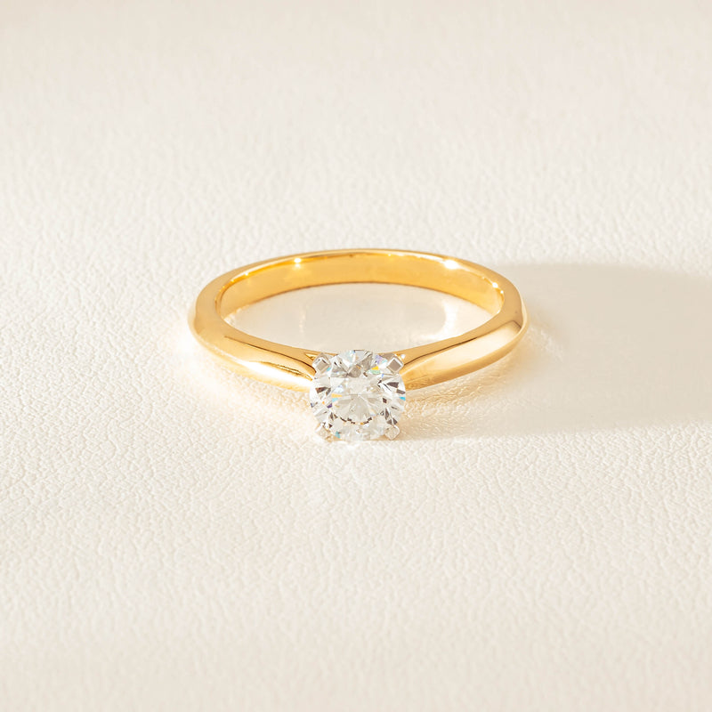 18ct Yellow Gold .70ct D SI2 Diamond Venetian Ring - Ring - Walker & Hall