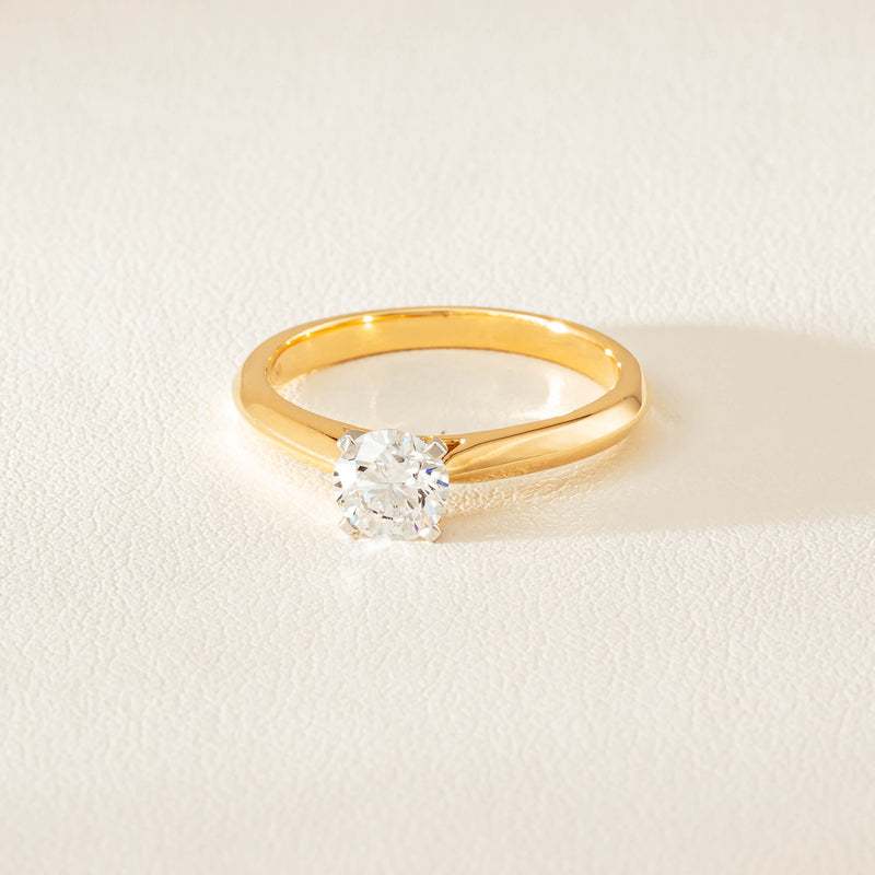 18ct Yellow Gold .70ct D SI2 Diamond Venetian Ring - Ring - Walker & Hall