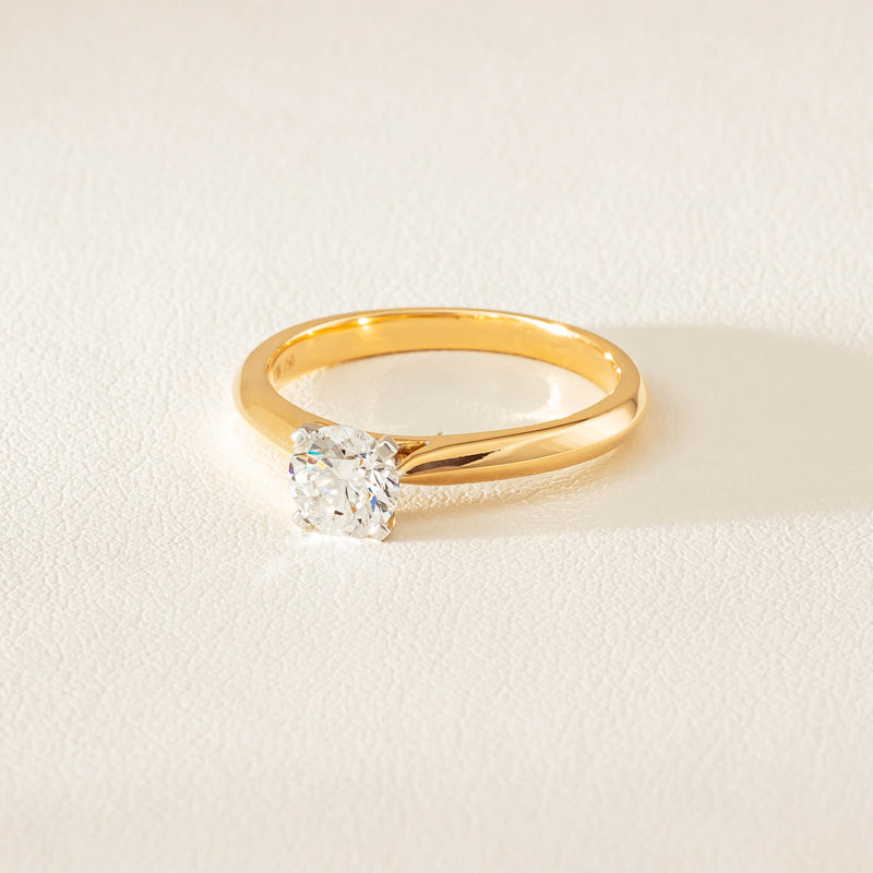 18ct Yellow Gold .70ct D SI2 Diamond Venetian Ring - Ring - Walker & Hall