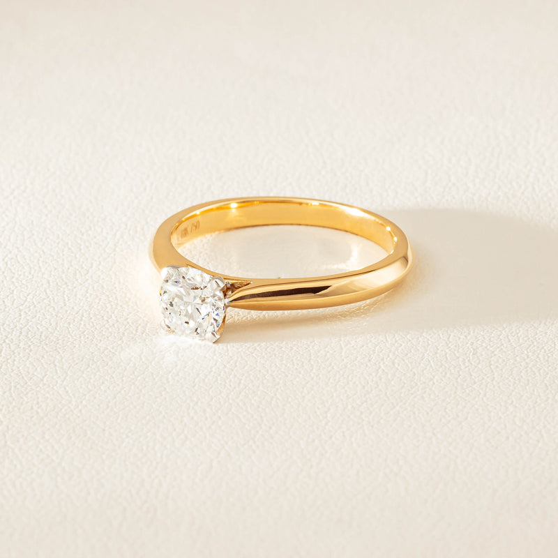 18ct Yellow Gold .70ct D SI2 Diamond Venetian Ring - Ring - Walker & Hall