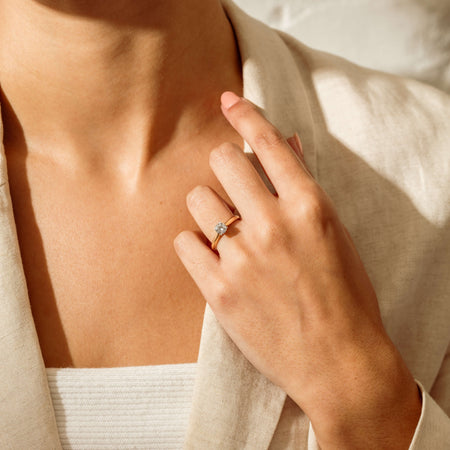 18ct Yellow Gold .70ct D SI2 Diamond Venetian Ring - Ring - Walker & Hall