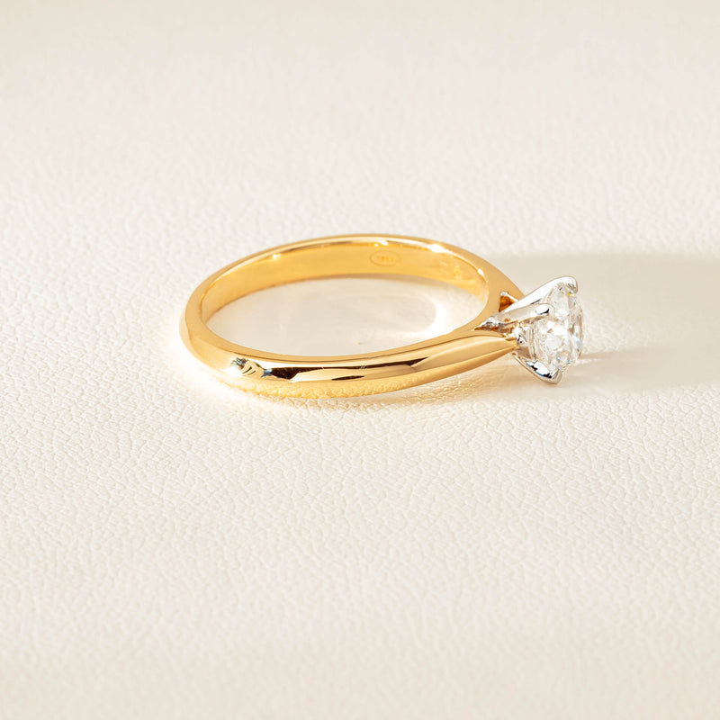 18ct Yellow Gold .70ct D SI2 Diamond Venetian Ring - Ring - Walker & Hall