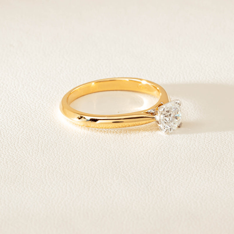 18ct Yellow Gold .70ct D SI2 Diamond Venetian Ring - Ring - Walker & Hall