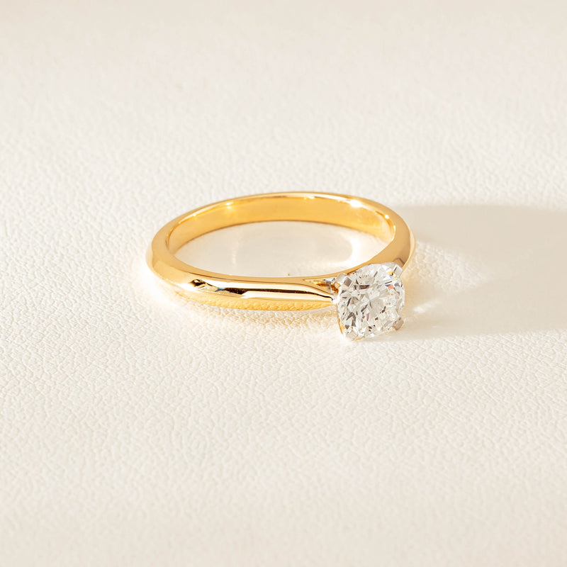 18ct Yellow Gold .70ct D SI2 Diamond Venetian Ring - Ring - Walker & Hall