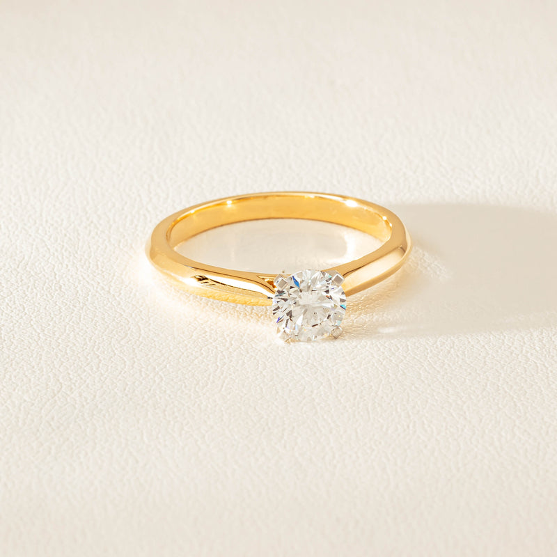 18ct Yellow Gold .70ct D SI2 Diamond Venetian Ring - Ring - Walker & Hall