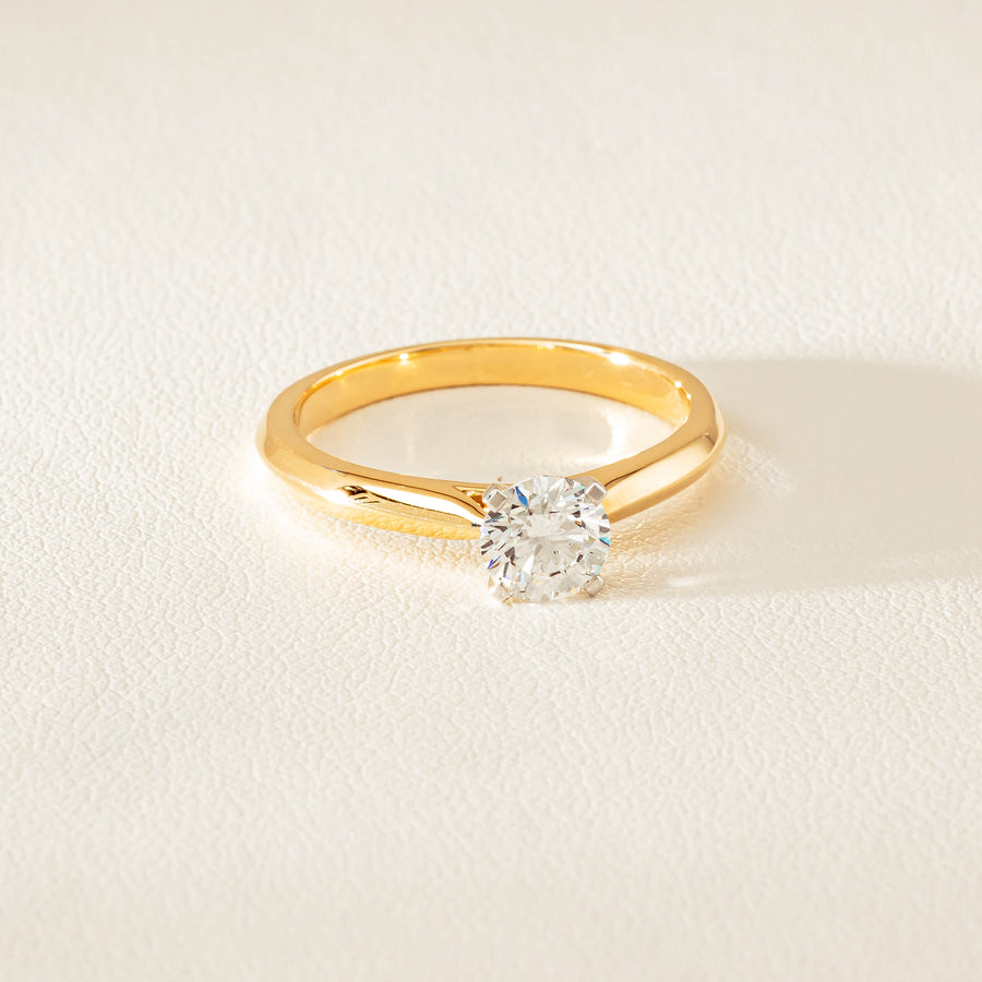 18ct Yellow Gold .70ct D SI2 Diamond Venetian Ring - Ring - Walker & Hall