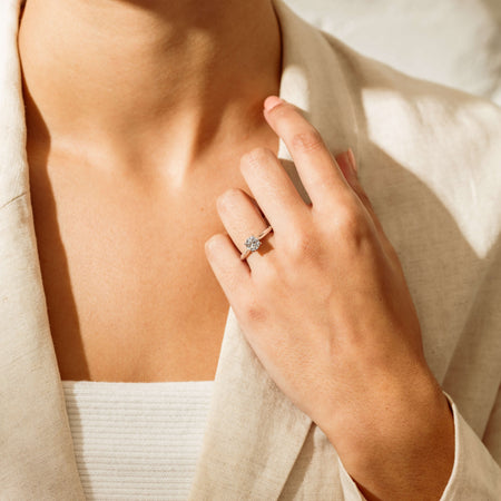 18ct White Gold 1.00ct H SI2 Diamond Venetian Ring - Ring - Walker & Hall