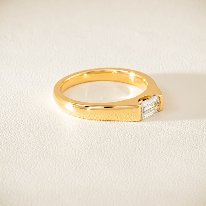 18ct Yellow Gold Modified Emerald-Cut Diamond Astrid Ring - Ring - Walker & Hall