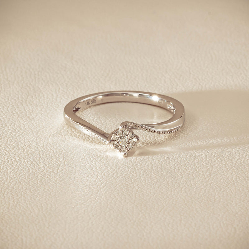 14ct White Gold Diamond Tango Ring - Ring - Walker & Hall